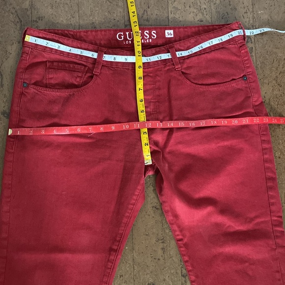 Vintage Guess Women’s button down red jeans! Straight/boots! High rise! Size 36 - Picture 13 of 17